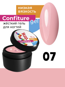 BSG Жёсткий гель для наращивания Confiture №07 НИЗКАЯ ВЯЗКОСТЬ -Розовый жемчуг (13 г)