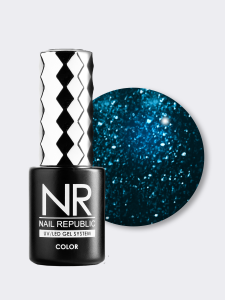 NR-451 Aquamarine гель-лак, Мерцающий сине-зеленый (10 мл)