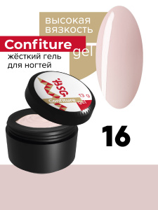 BSG Жёсткий гель для наращивания Confiture №16 ВЫСОКАЯ ВЯЗКОСТЬ светло-розовый, неплотный (13 г)
