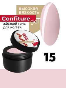 BSG Жёсткий гель для наращивания Confiture №15 ВЫСОКАЯ ВЯЗКОСТЬ нежный светло-розовый (13 г)