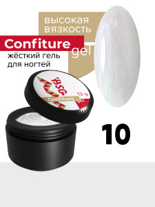 BSG Жёсткий гель для наращивания Confiture №10 ВЫСОКАЯ ВЯЗКОСТЬ - Прозрач молочный с перламутром 13г