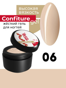BSG Жёсткий гель для наращивания Confiture №06 ВЫСОКАЯ ВЯЗКОСТЬ -Натуральный светло-беж камуфляж 13г
