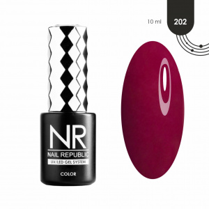 NR-202 Perfect red гель-лак, Бордово-фиолетовый (10 мл)