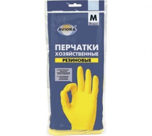 Перчатки Хозяйственные резиновые р-р:М, Aviora 402-567