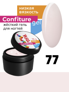 BSG Жёсткий гель для наращивания Confiture №77 НИЗКАЯ ВЯЗКОСТЬ-Молочный с розовым подтоном(13г)