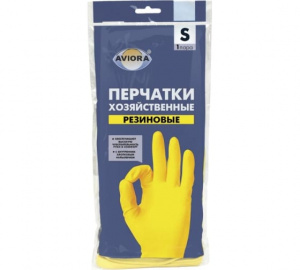 Перчатки Хозяйственные резиновые р-р:S Aviora 402-566