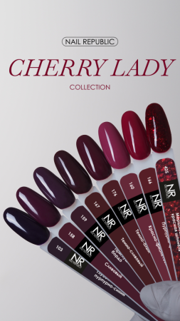 NR-167 Cherry lady гель-лак, Темно-сливовый (10 мл)
